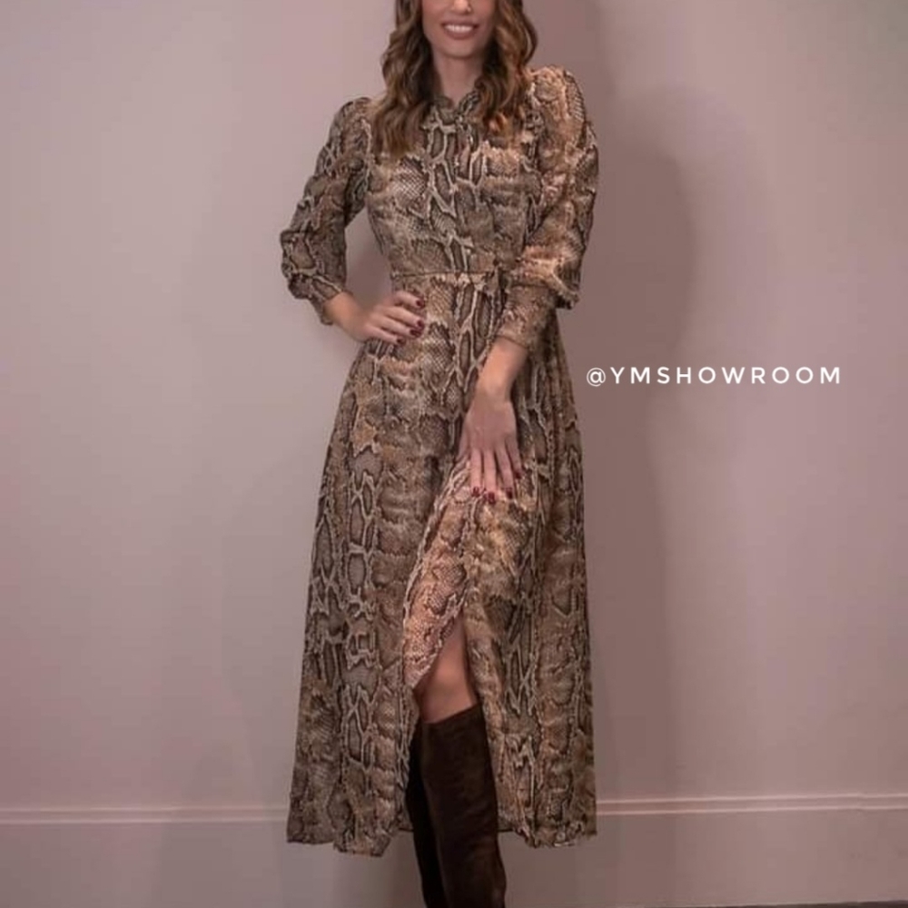 MANGO Snakeprint gown - Picture 3 of 8